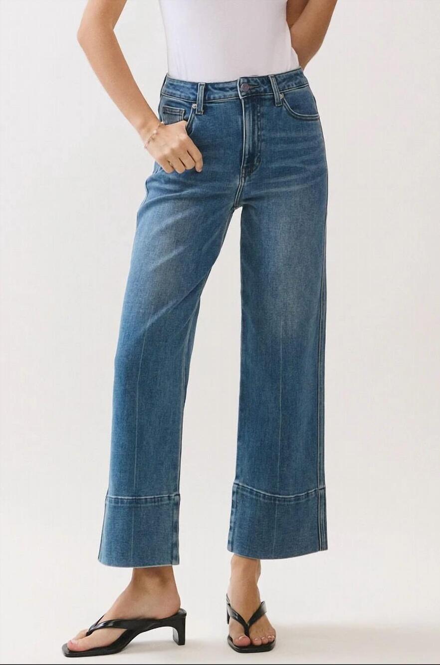 NEW LETTER TO JULIET mia straight with tall hem jeans in medium wash